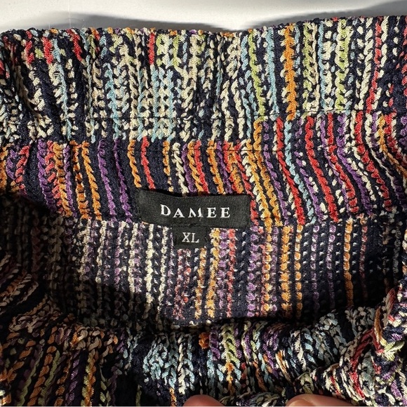 Damee Artsy Patchwork Sleeveless Button-up Tunic with Wire Collar Lagenlook XL - Picture 8 of 15